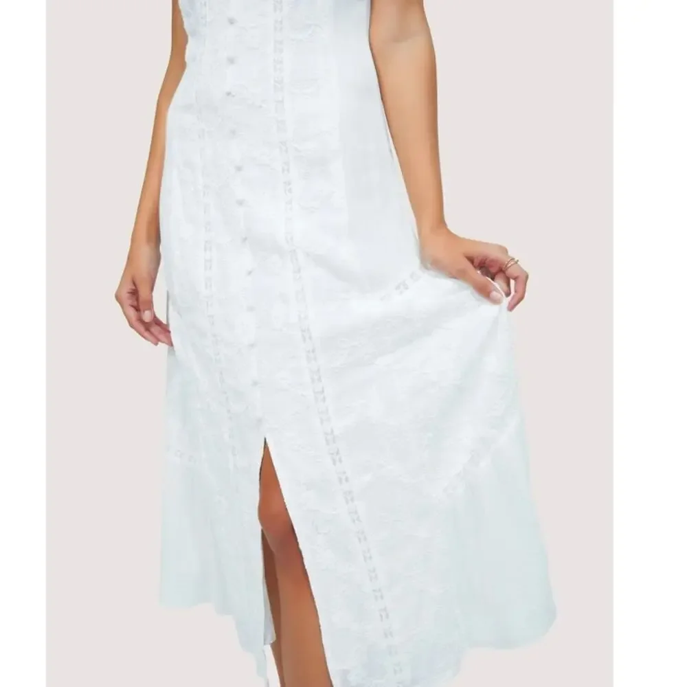 NEW Lost and wander white flora cottagecore sundress Large - Picture 4 of 11